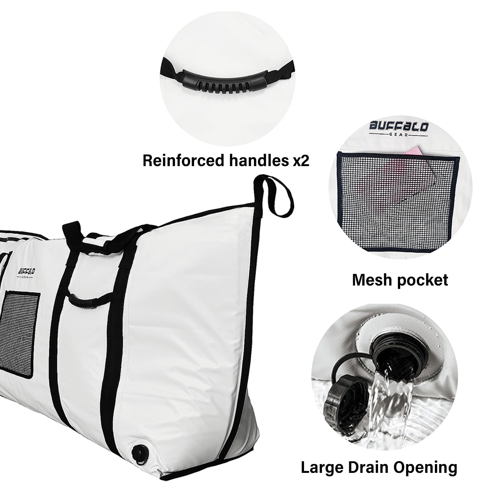 60x20'' Fish Cooler Bag With YKK Zipper, Flat Bottom - Taylor Holler Tackle Co.