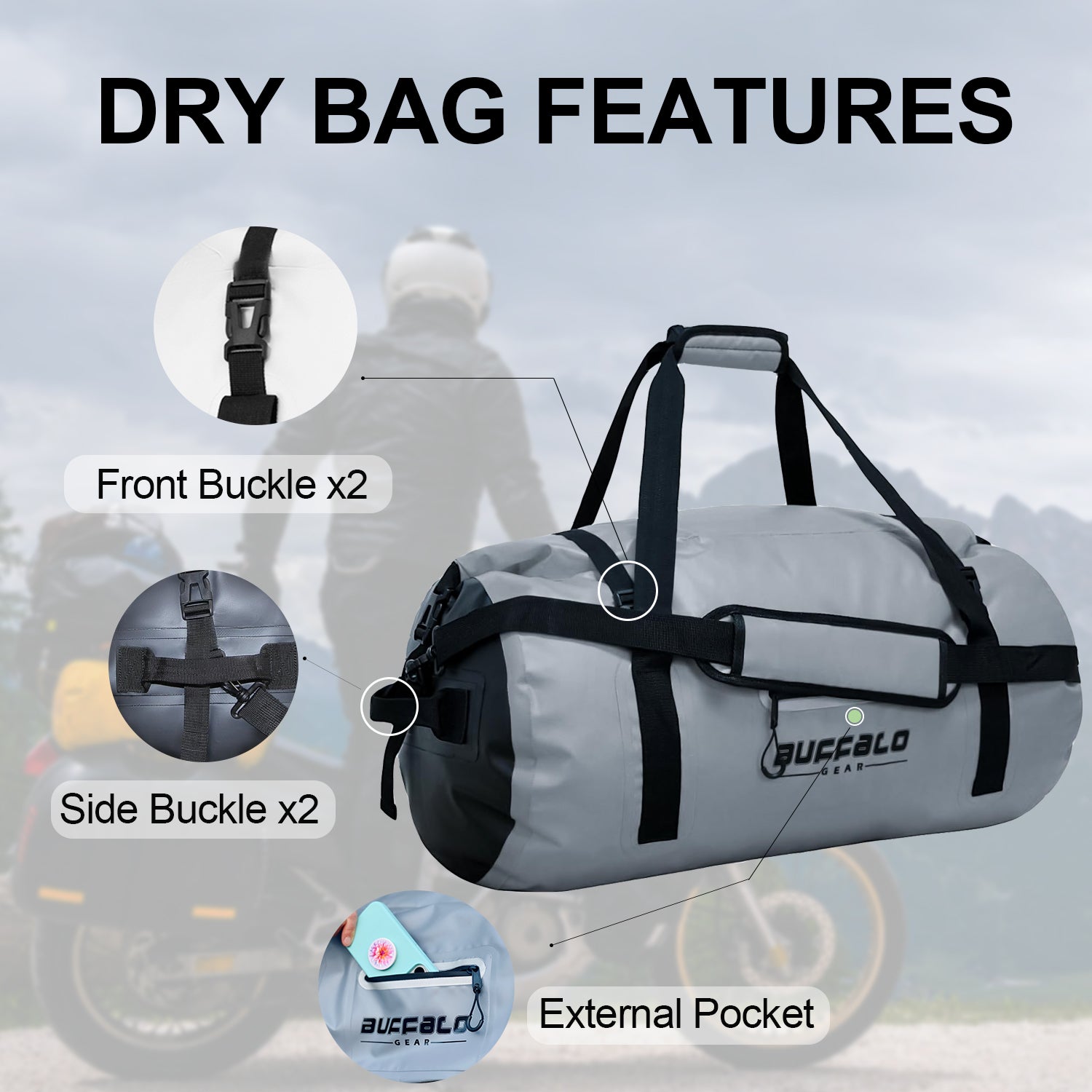 63QT Roll Top Waterproof Duffel Bag - Taylor Holler Tackle Co.