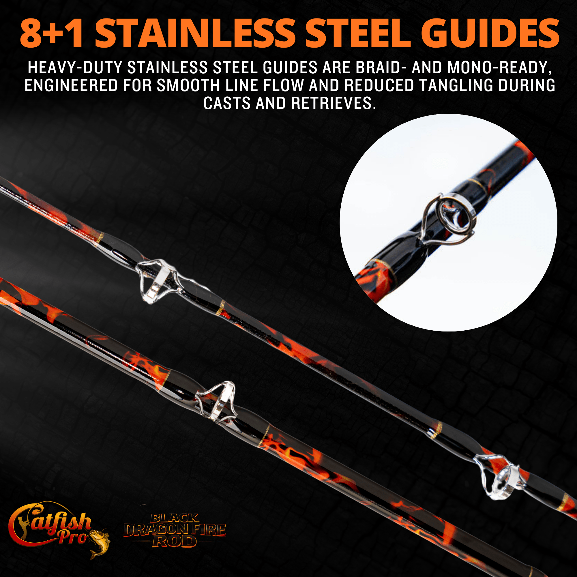 Black Dragon Fire Casting Rod - Taylor Holler Tackle Co.