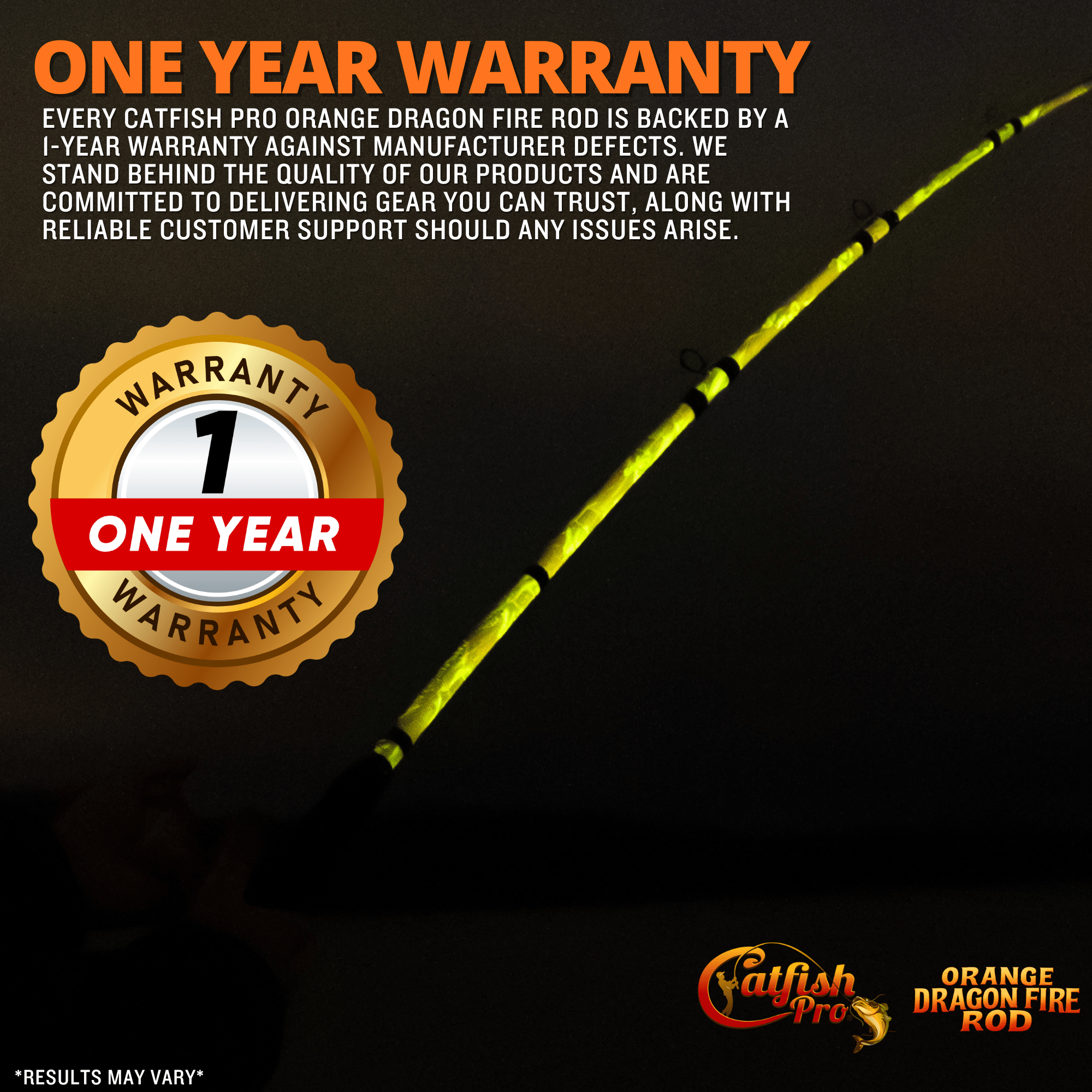 Orange Dragon Fire Casting Glow Rod - Taylor Holler Tackle Co.