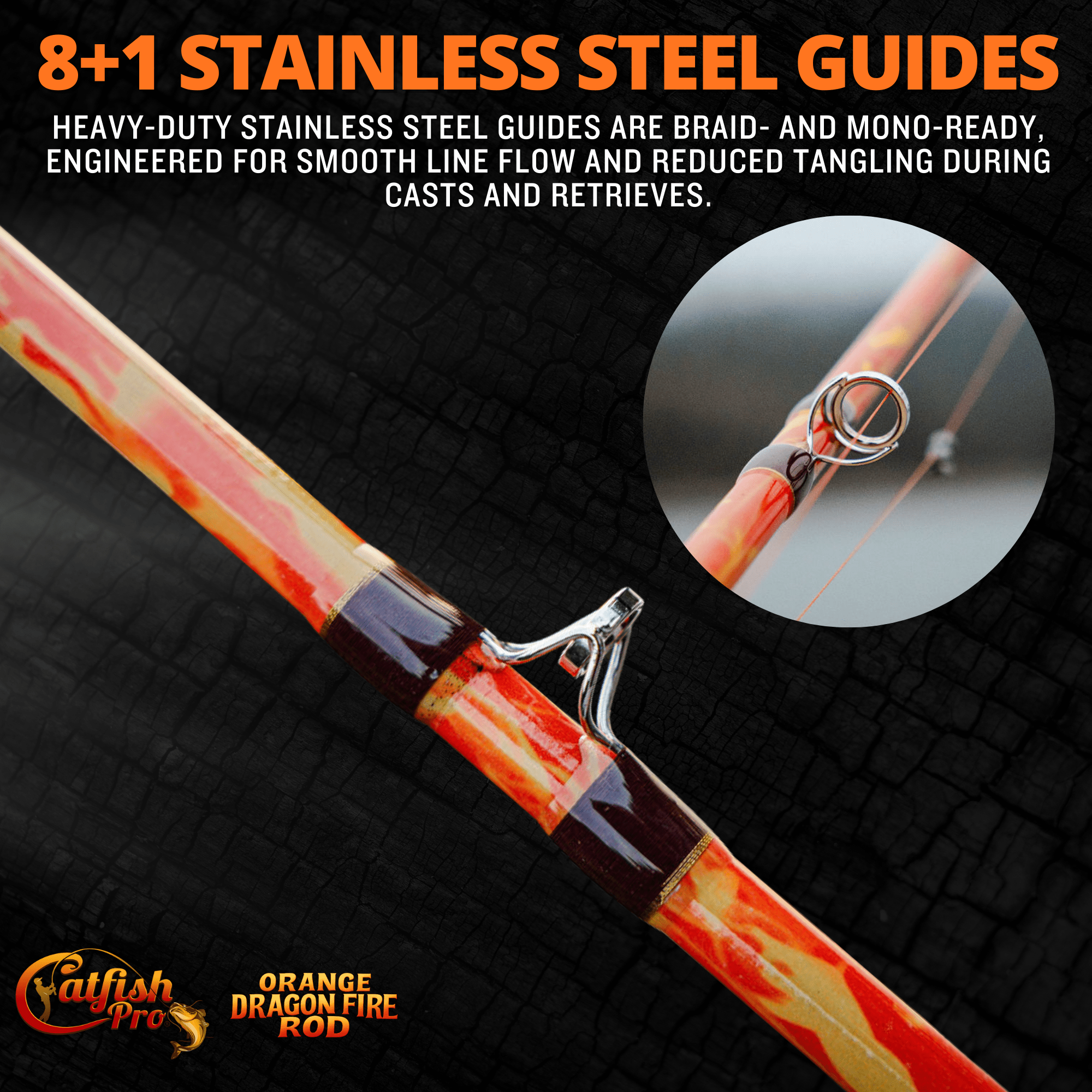 Orange Dragon Fire Casting Glow Rod - Taylor Holler Tackle Co.